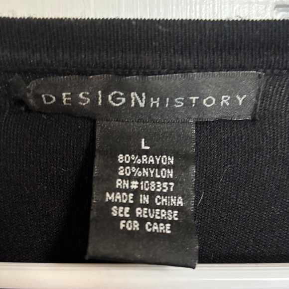 Design History Black Knit Top with Subtle Trim - Picture 2 of 5